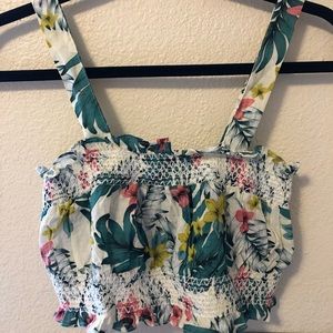 Tropical print crop top